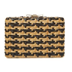 Right Bank Straw Emanuelle Convertible Clutch